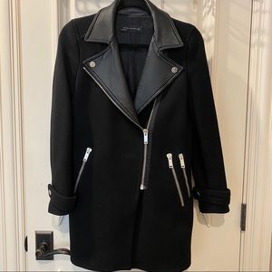 Zara wool coat with zippers